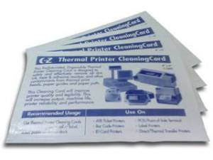 EZ-Thermal - Thermal Printer Cleaning Cards  (101.6mm) - PreSaturated, Effectively removes dirt, ink, adhesive residue etc from thermal print heads / paper path